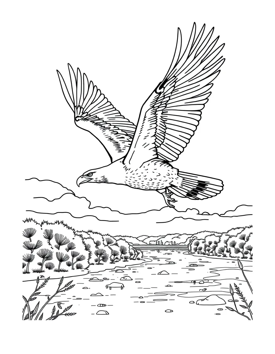 (Virginia) Bald eagles soaring over the Potomac River