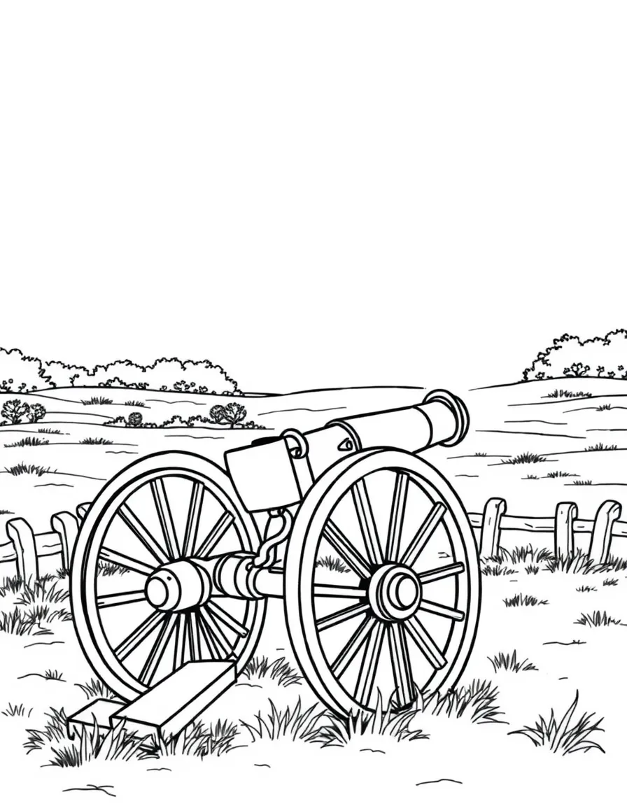 (Virginia) Civil War battlefield at Manassas with cannon