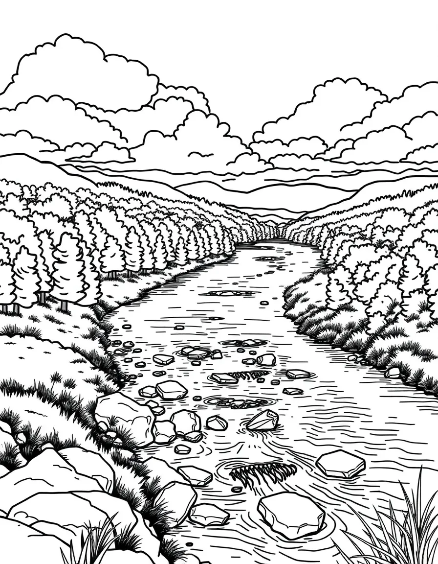(Virginia) Rappahannock River flowing through countryside