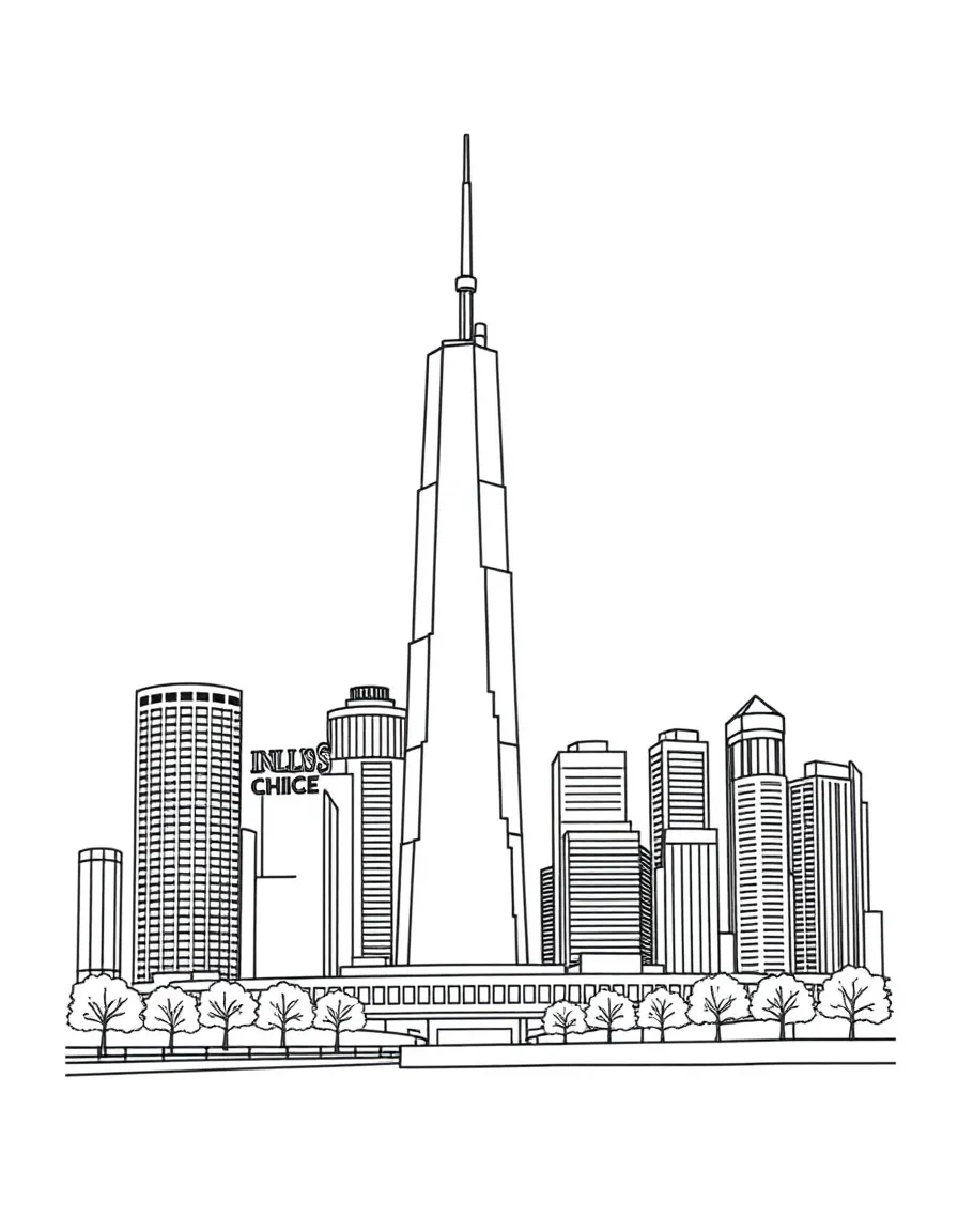 (Illinois) The Chicago skyline with Willis Tower