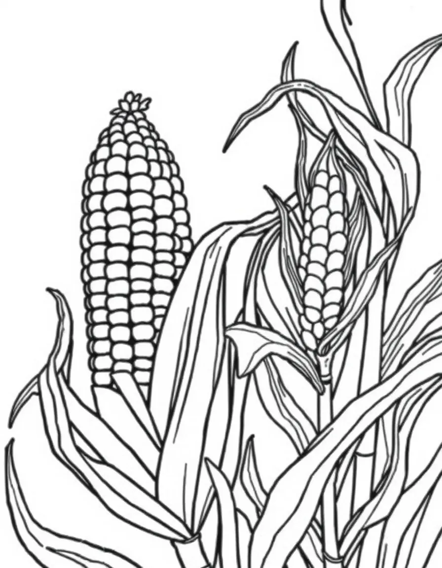 (Illinois) A corn cob and soybean plant