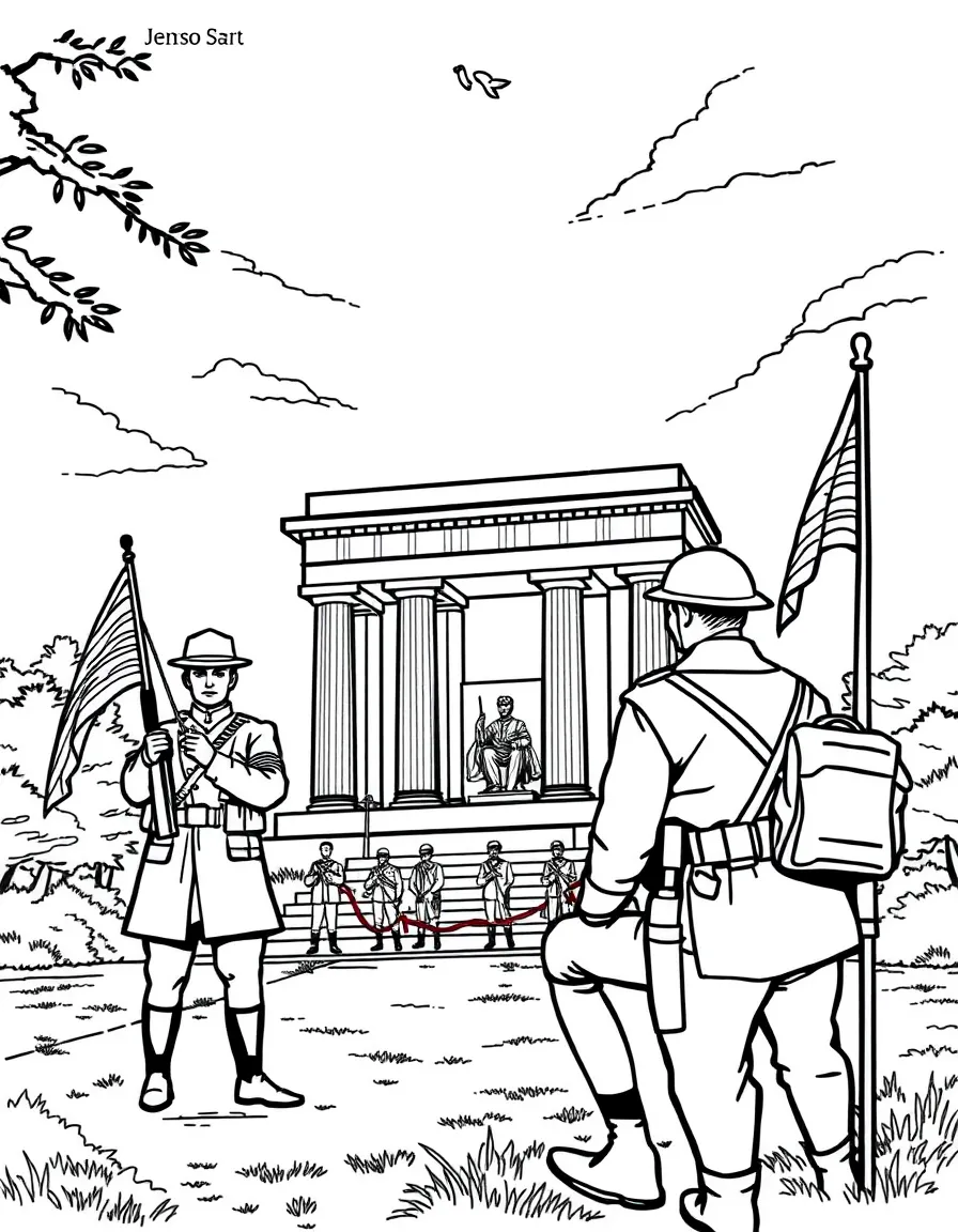 (Illinois) Soldiers at the Lincoln Tomb