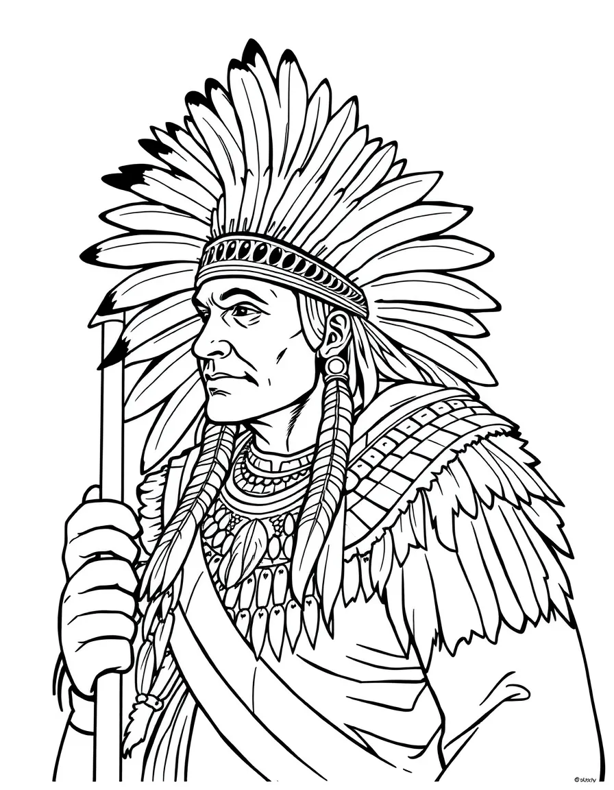 (Illinois) A Blackhawk Indian warrior