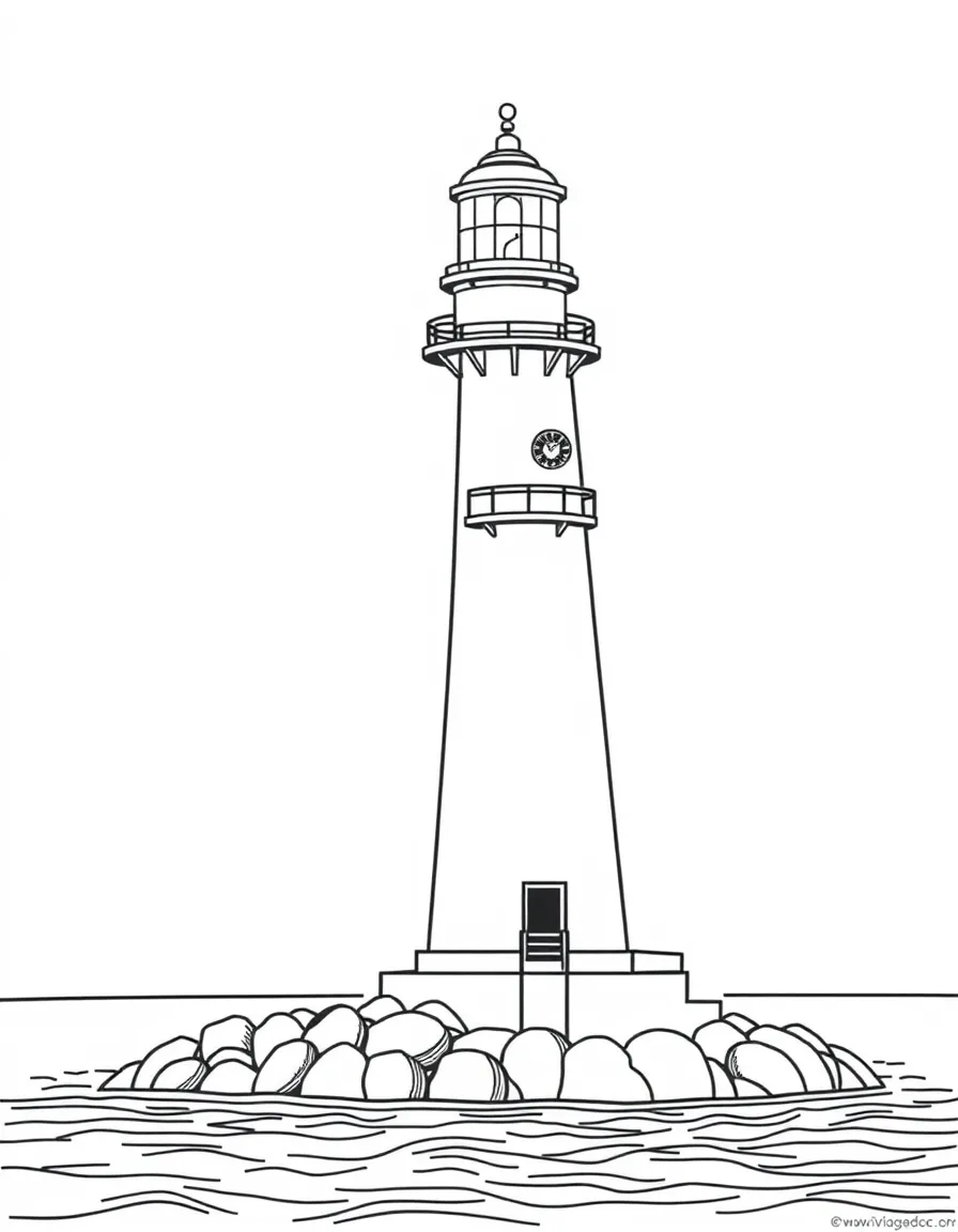 (Illinois) A lighthouse on the Lake Michigan shore