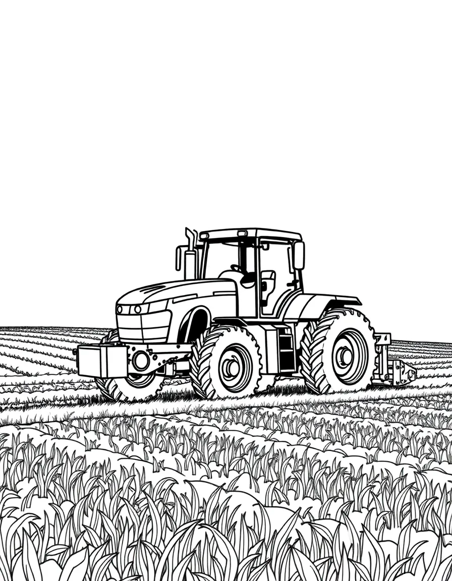 (Illinois) A tractor plowing a field