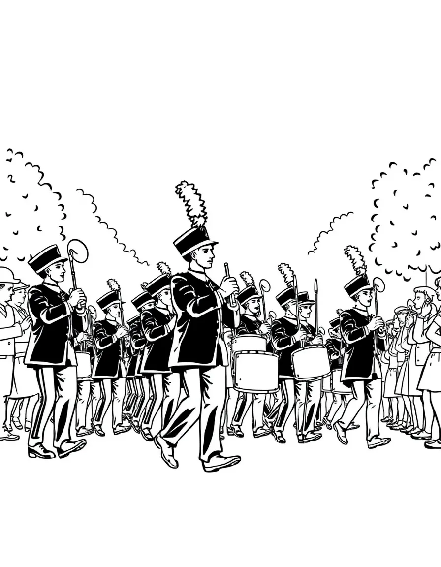 (Illinois) A school marching band in a parade
