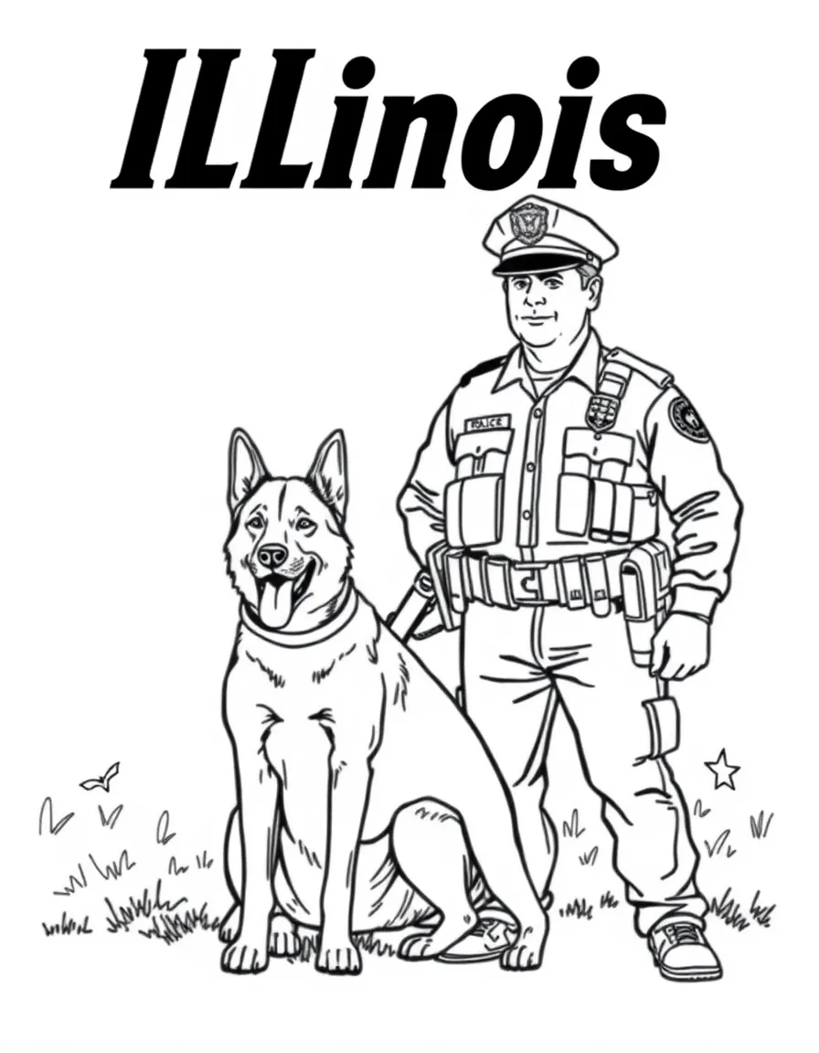 (Illinois) A police officer and K-9 unit in Illinois