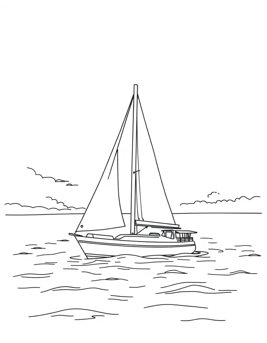 (Illinois) A sailboat on Lake Michigan
