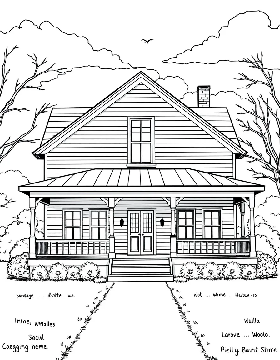 (Iowa) A classic Iowa farmhouse with a wraparound porch