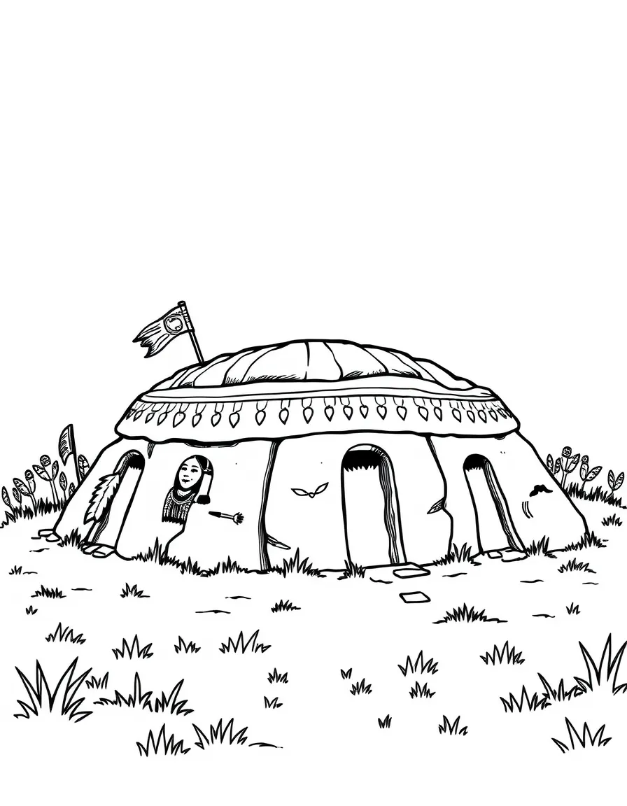 (Iowa) Effigy Mounds with Native American heritage symbols