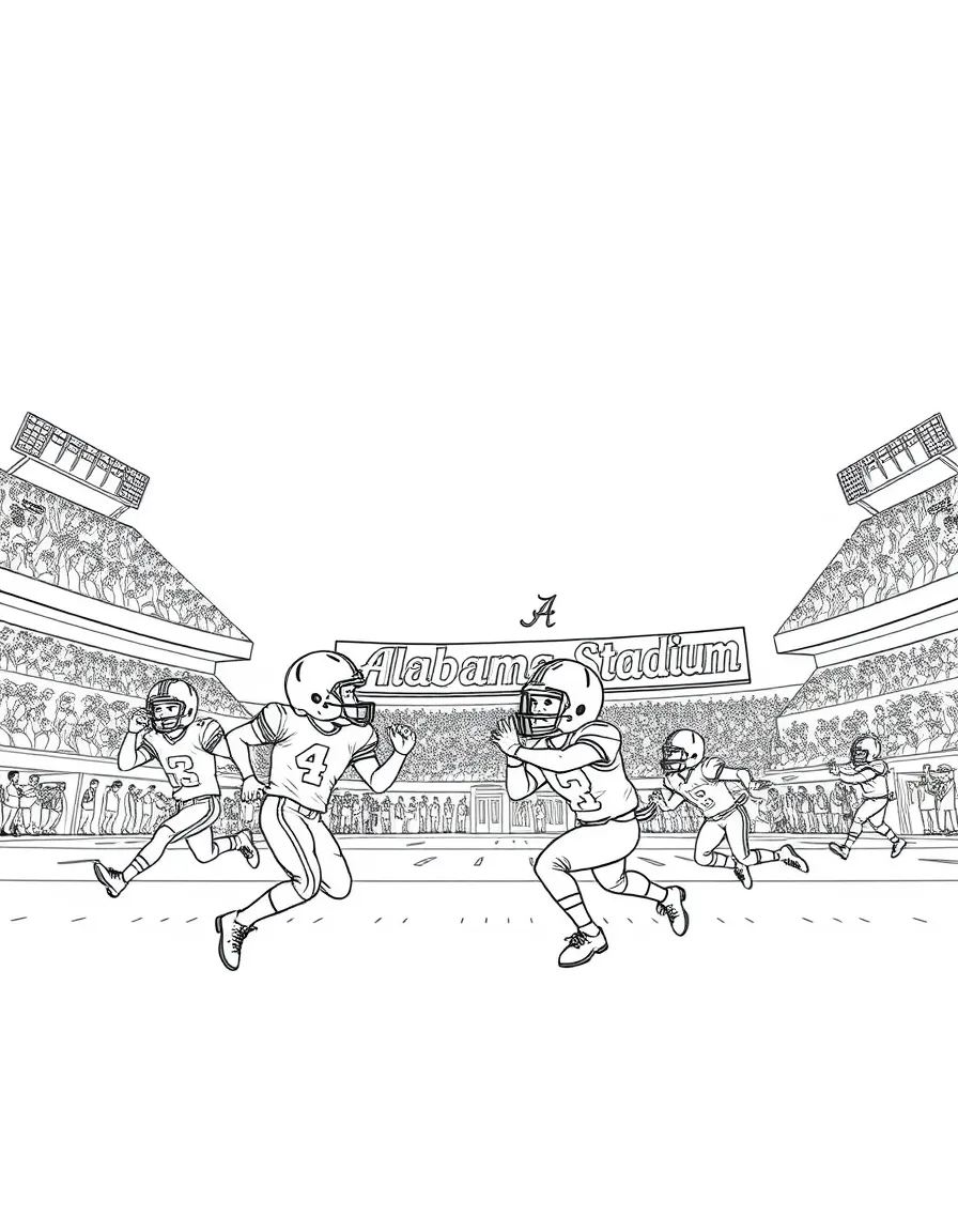(Alabama) Kids playing football at Bryant–Denny Stadium