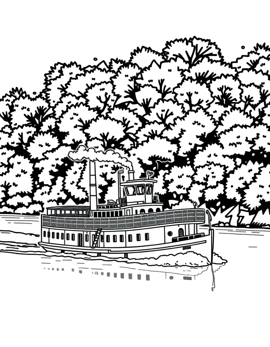 (Alabama) A steamboat floating on the Alabama River