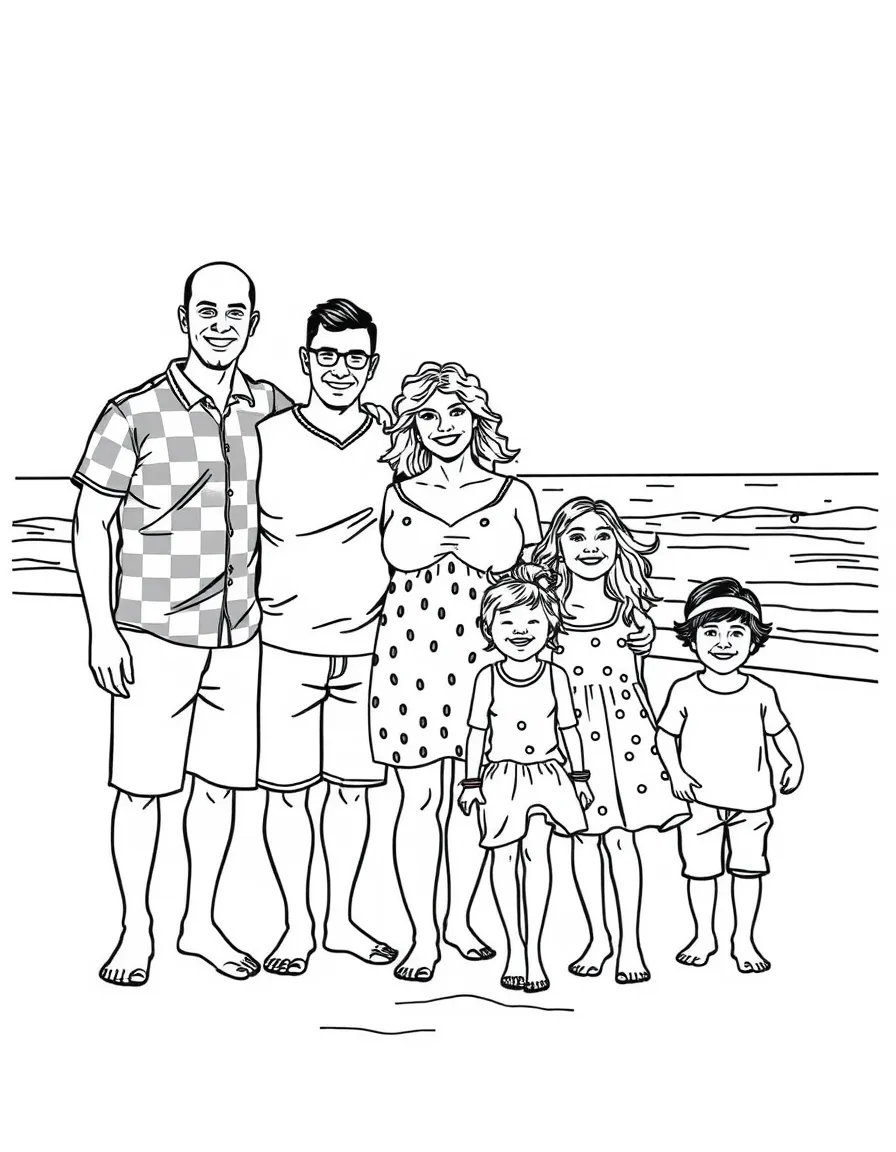 (Alabama) A family at a beach in Gulf Shores