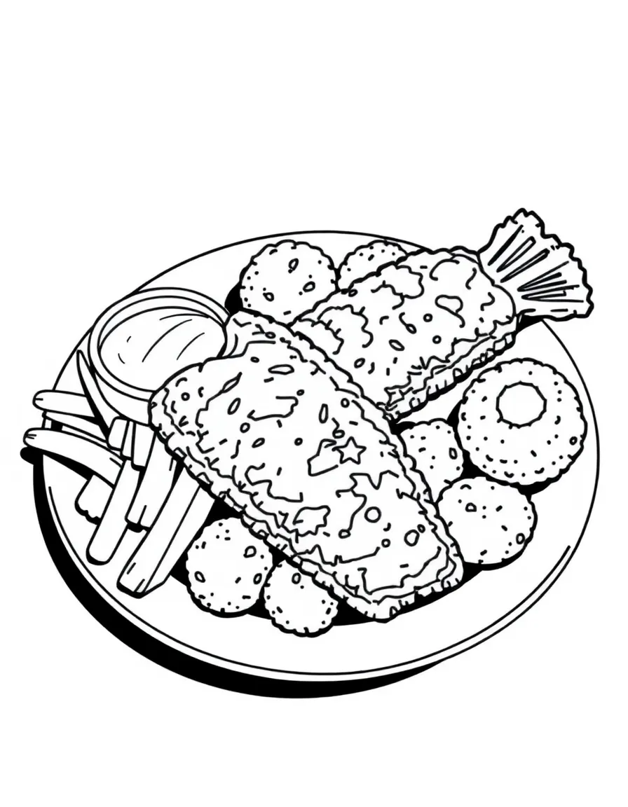 (Alabama) A plate of fried catfish with hushpuppies