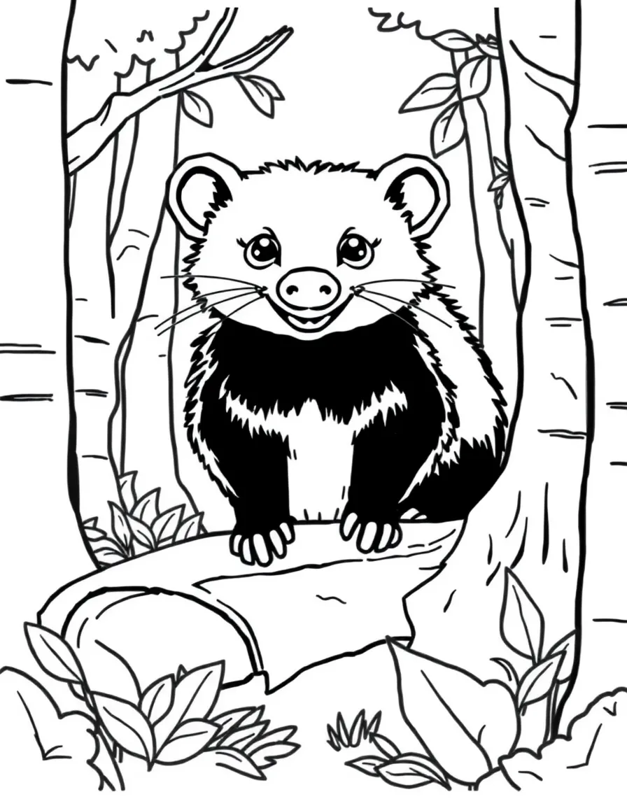 (Alabama) A smiling possum in the forest