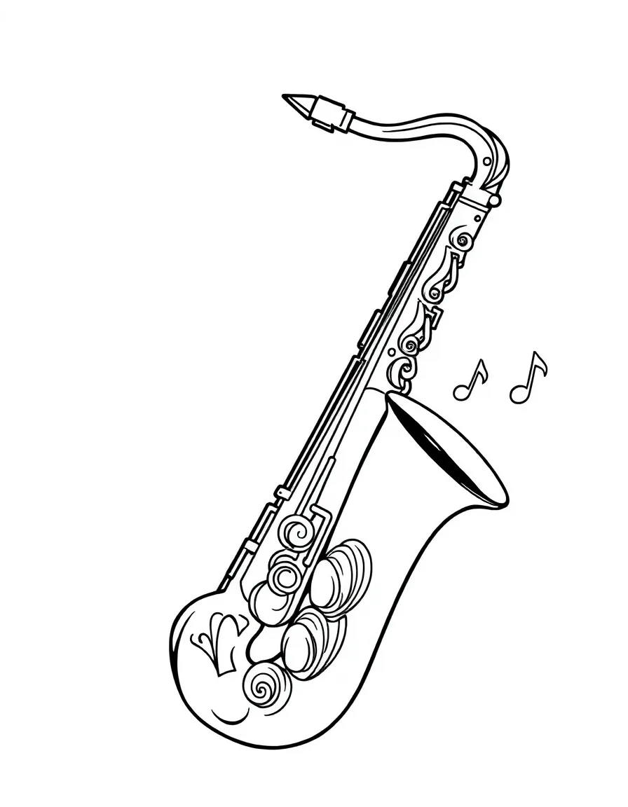 (Alabama) A jazz saxophone with musical notes