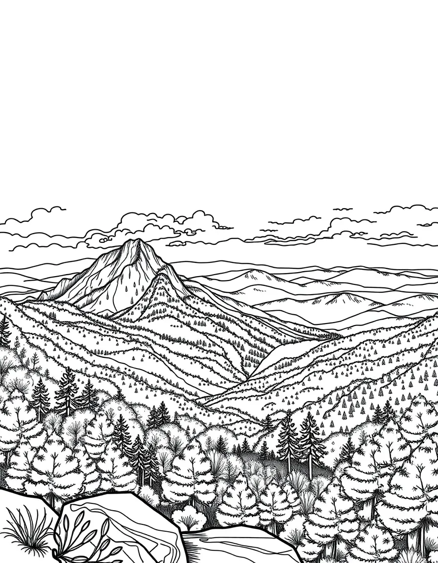 (Alabama) A scenic mountain view from Cheaha State Park