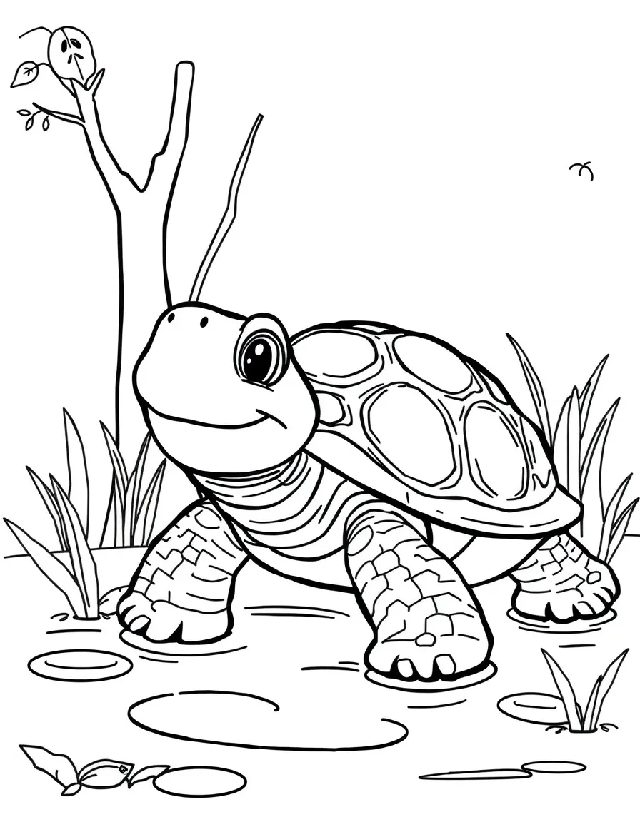 (Alabama) A smiling turtle by a pond in Alabama