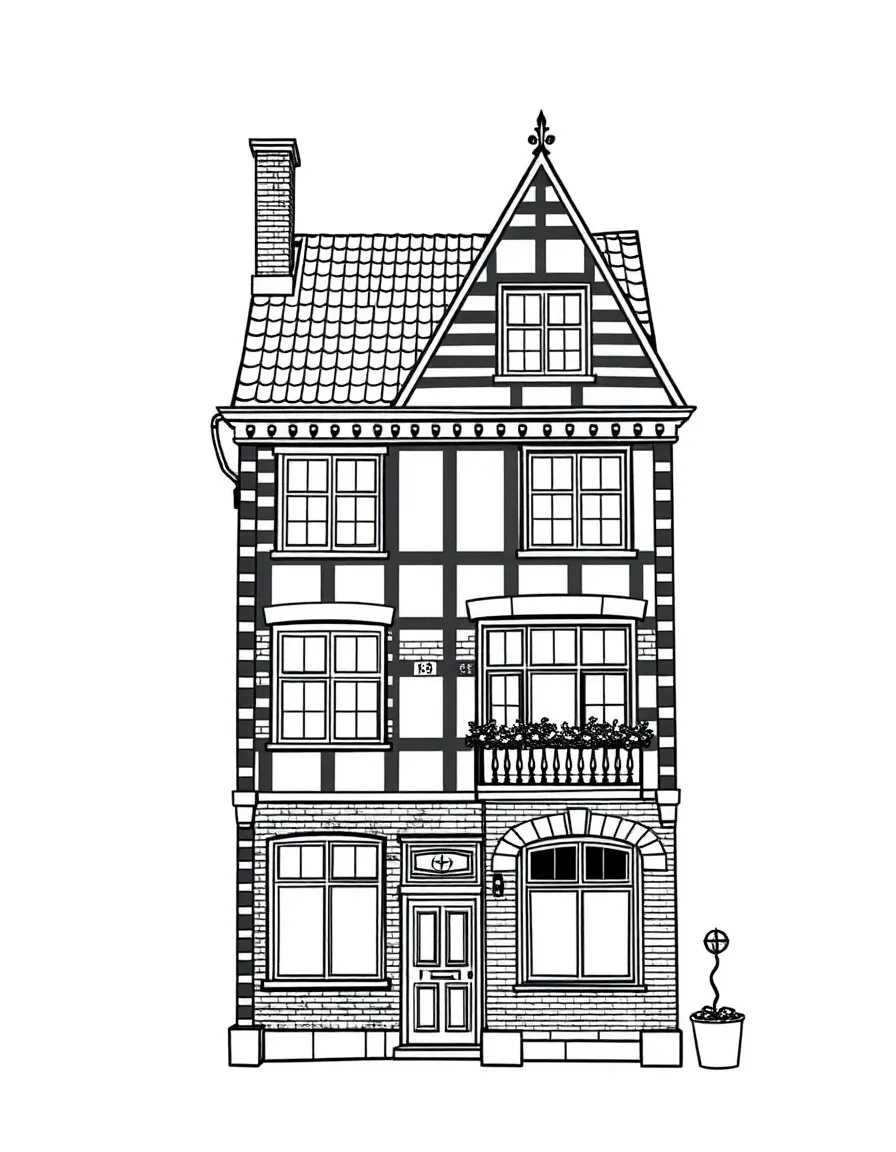 (Netherland, Holland) Anne Frank House facade with its characteristic narrow design