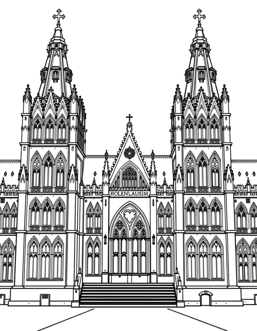 (Netherland, Holland) Rijksmuseum's Gothic Revival architecture with detailed towers