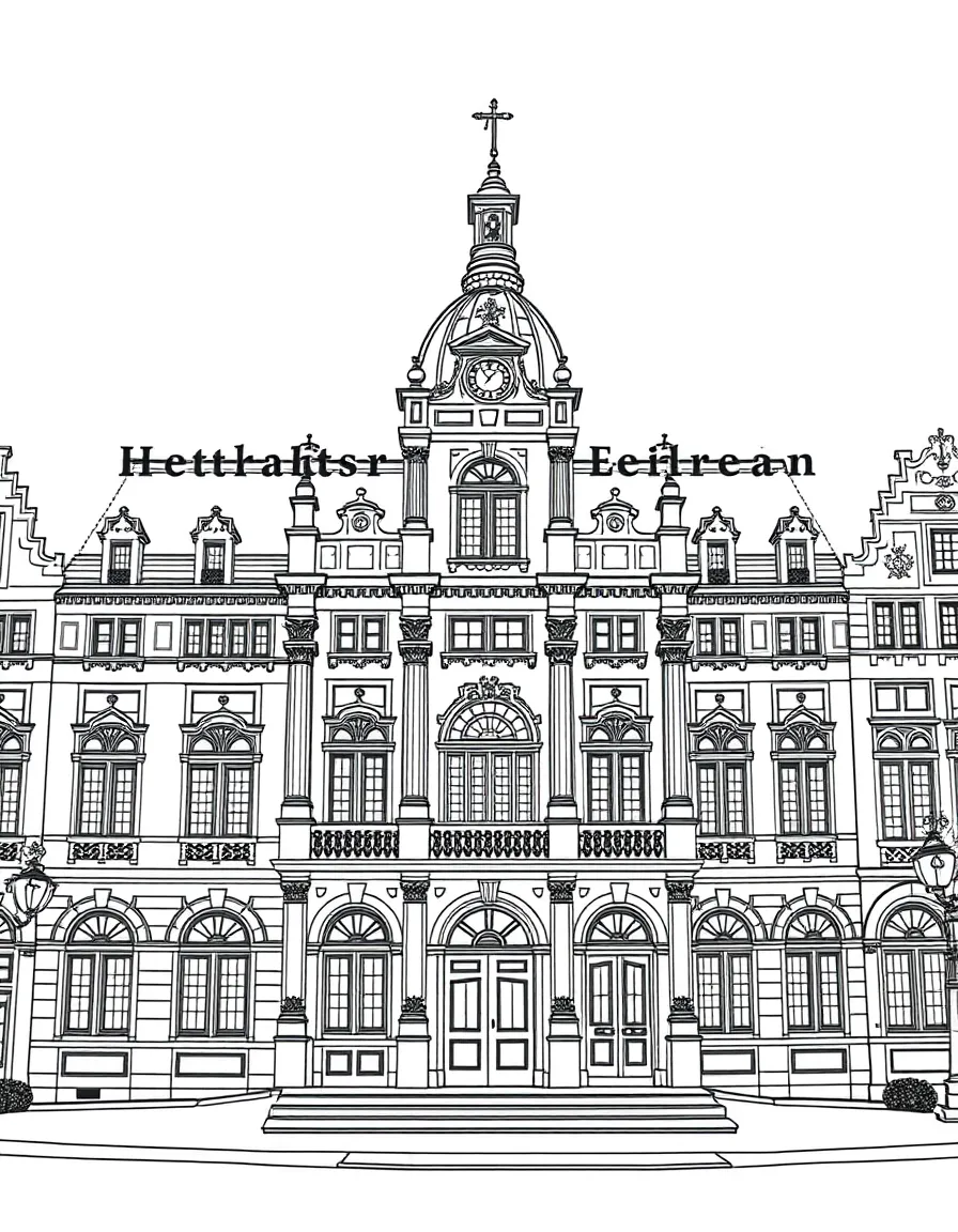(Netherland, Holland) Royal Palace of Amsterdam with its grand classical facade
