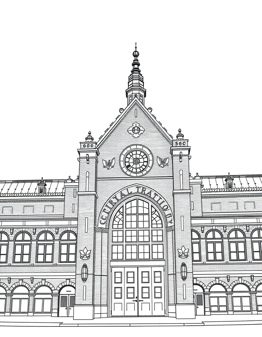 (Netherland, Holland) Amsterdam Central Station's impressive brick facade