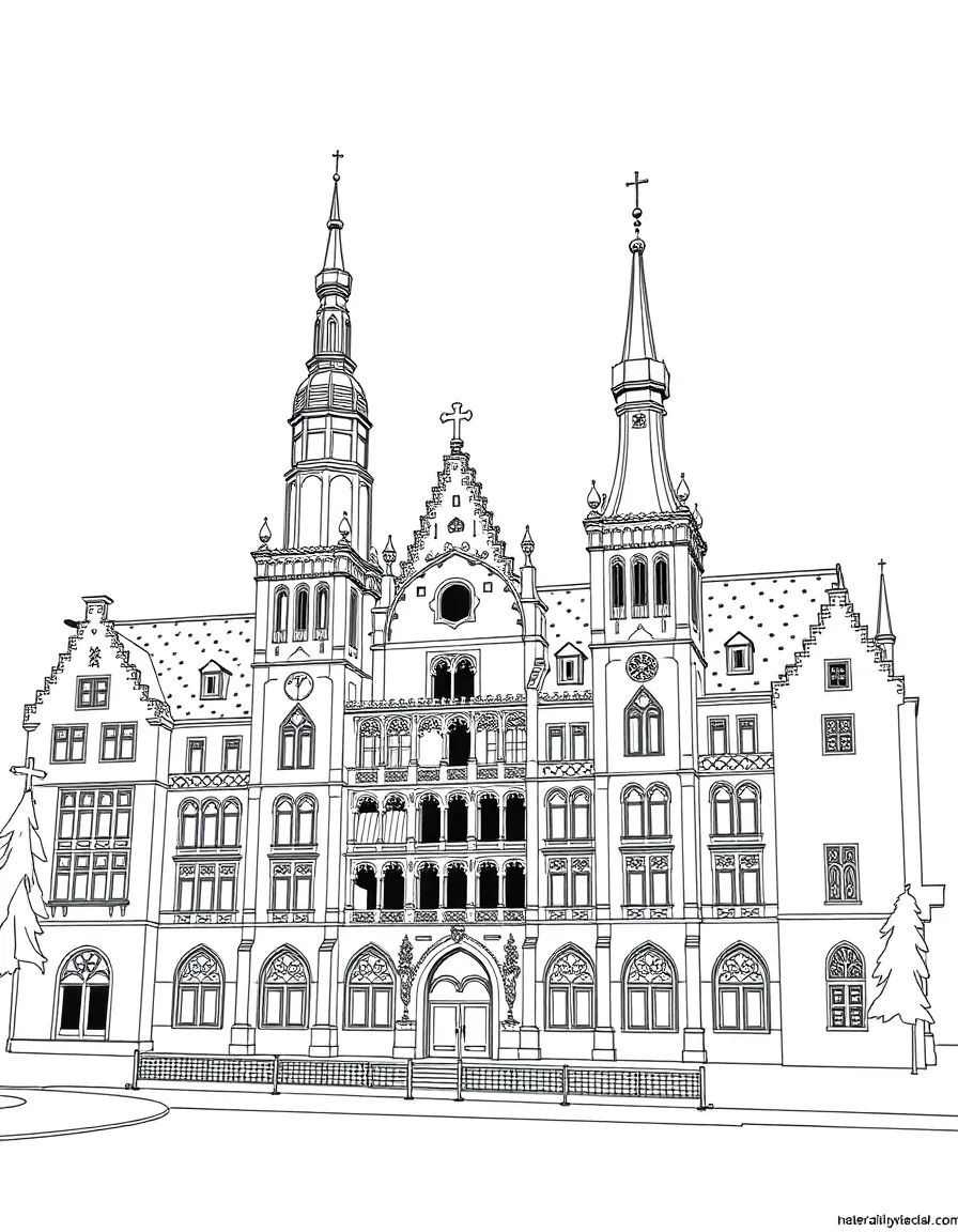 (Netherland, Holland) Binnenhof (Dutch Parliament) complex with medieval towers