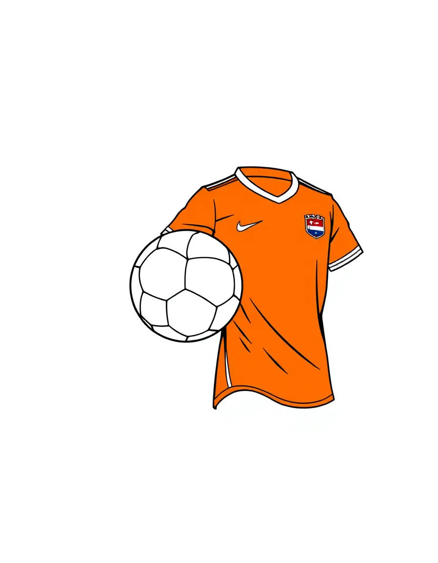 (Netherland, Holland) Dutch soccer ball and orange jersey representing the national team