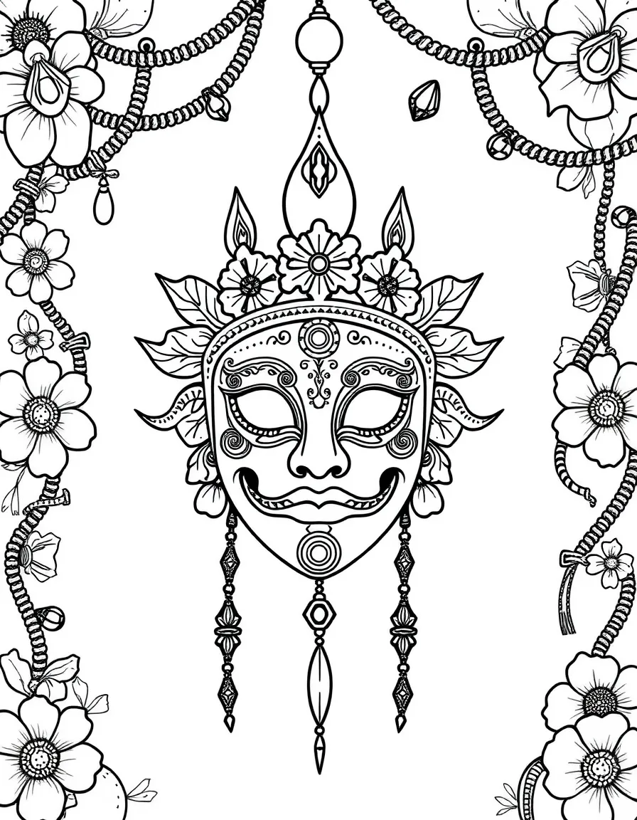(Netherland, Holland) Traditional Dutch carnival mask and decorations