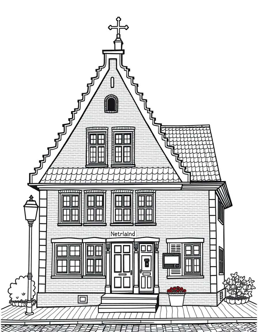 (Netherland, Holland) Traditional Dutch post office with distinctive architecture