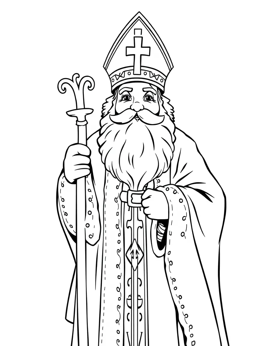 (Netherland, Holland) Sinterklaas (Saint Nicholas) with his traditional bishop outfit