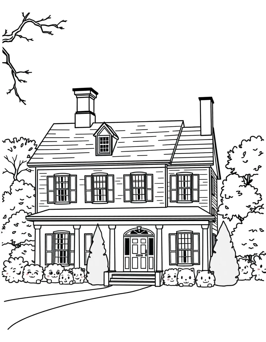 (Connecticut) A colonial-style house in Connecticut