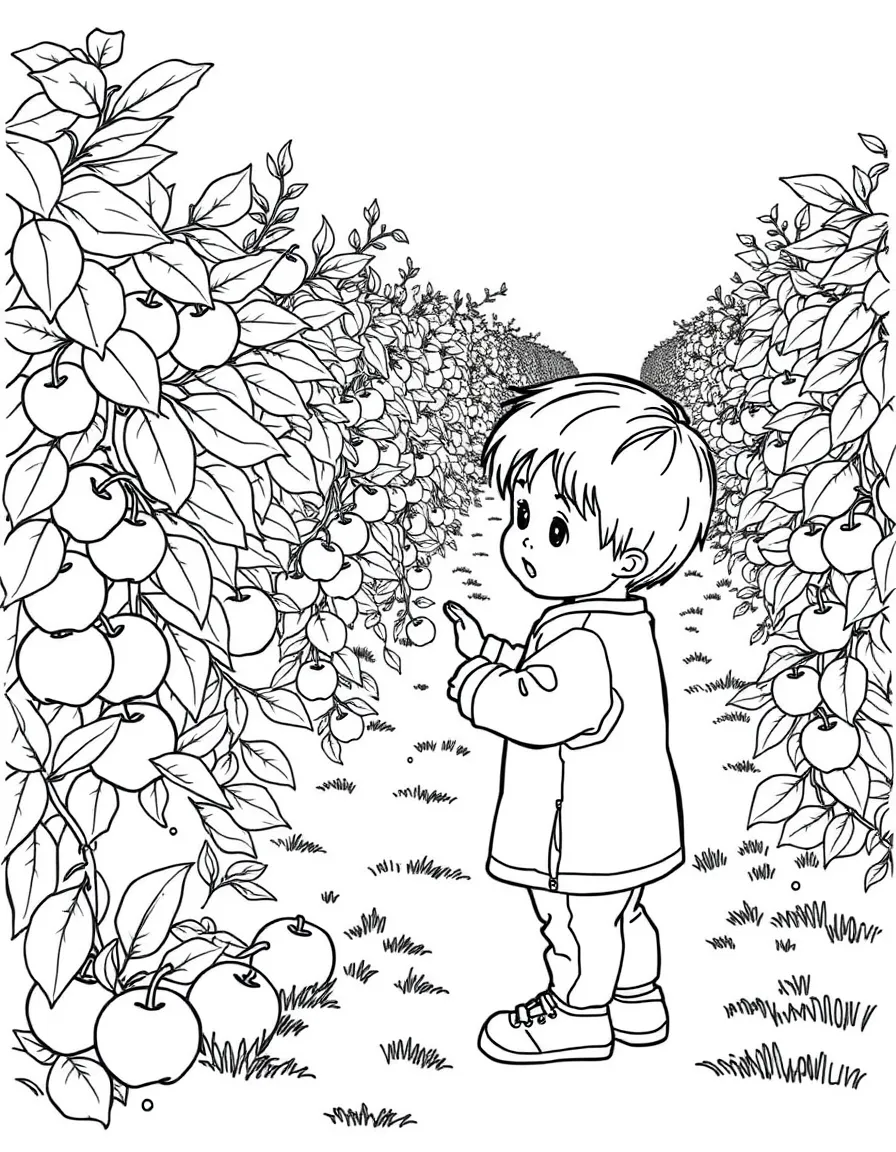 (Connecticut) A child picking apples at a Connecticut orchard