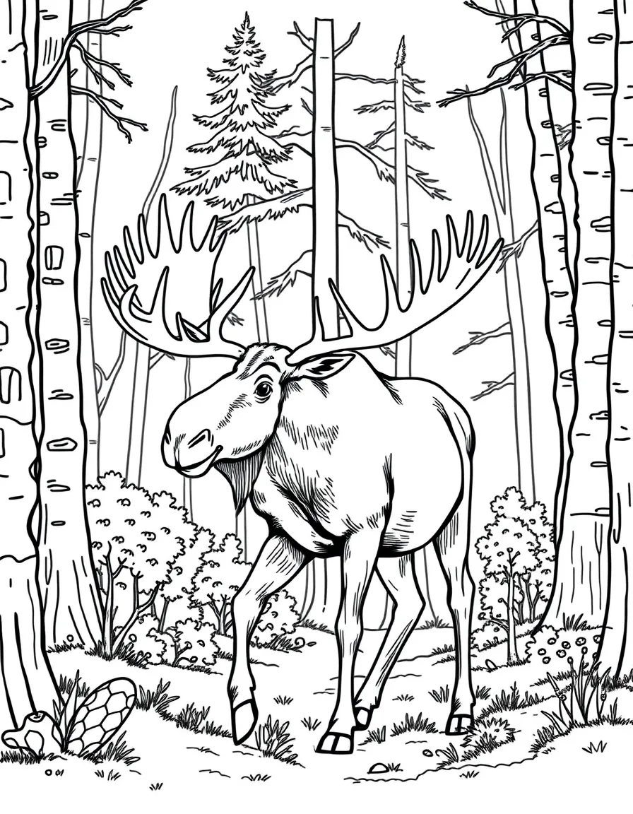 (Connecticut) A moose walking through the woods