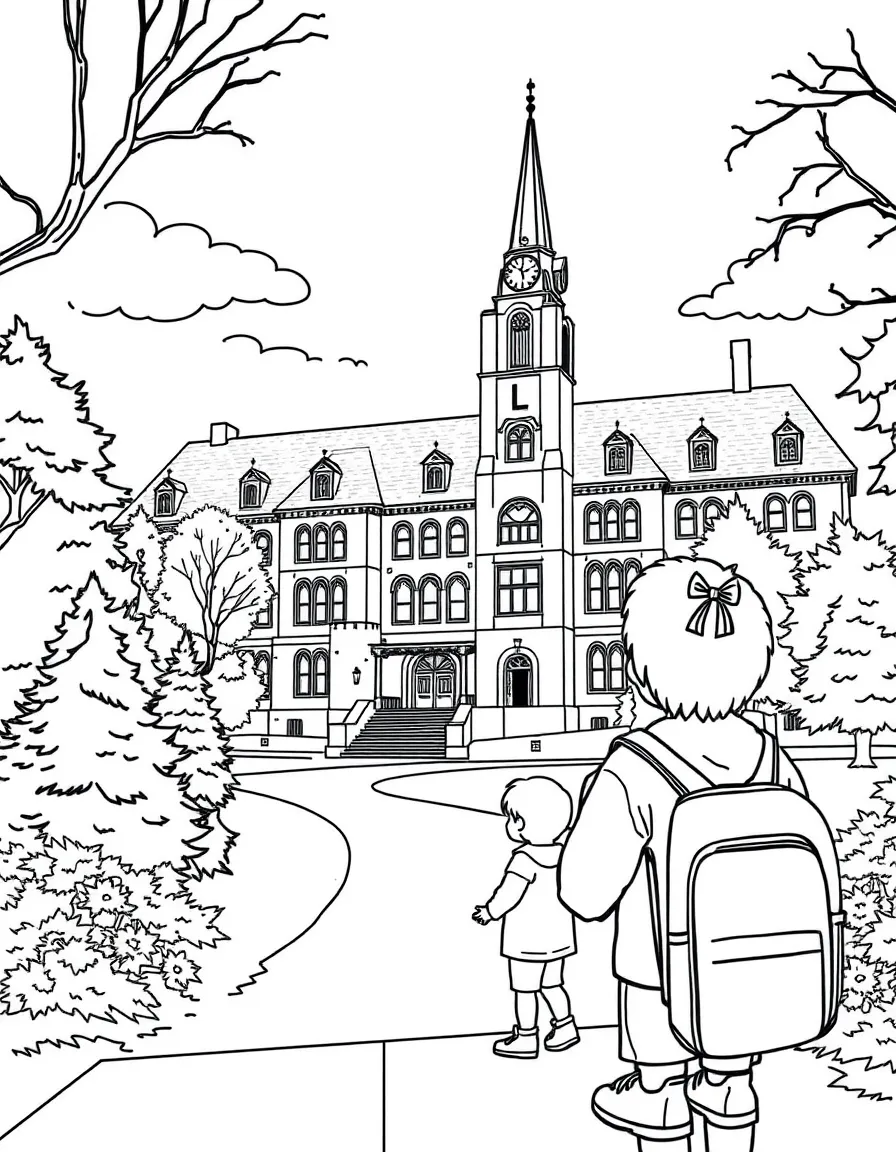 (Connecticut) A child visiting the Yale University campus