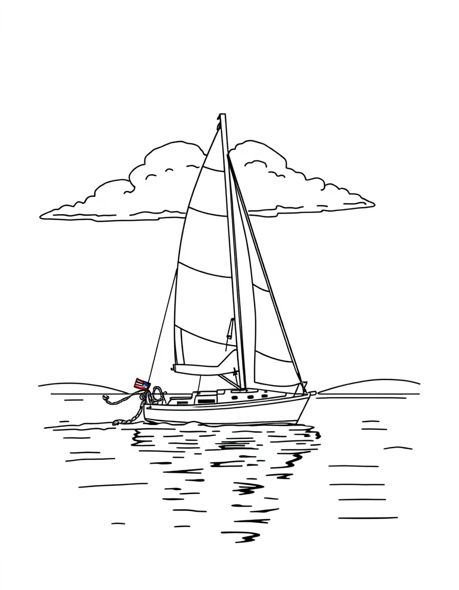 (Connecticut) A sailboat on Long Island Sound