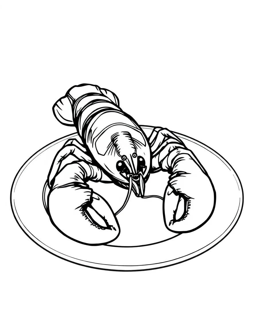 (Connecticut) A lobster on a dinner plate