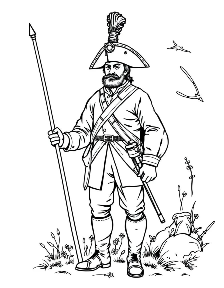 (Connecticut) A colonial soldier from Revolutionary War days
