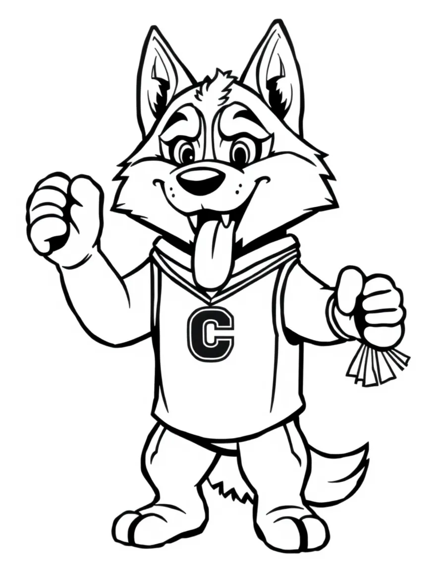 (Connecticut) A UConn Husky mascot cheering