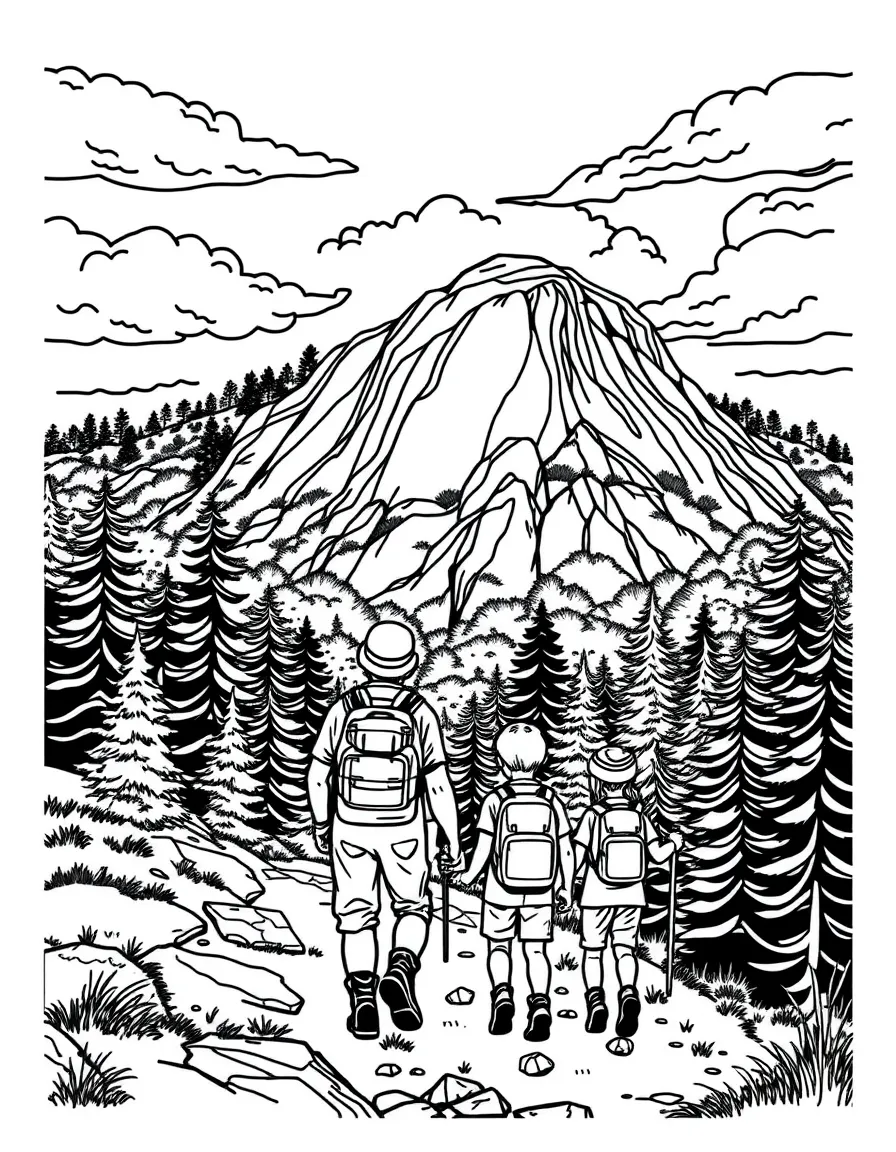 (Connecticut) A family hiking in Sleeping Giant State Park