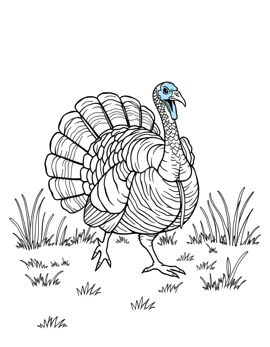 (Connecticut) A turkey walking in a field (state game bird)