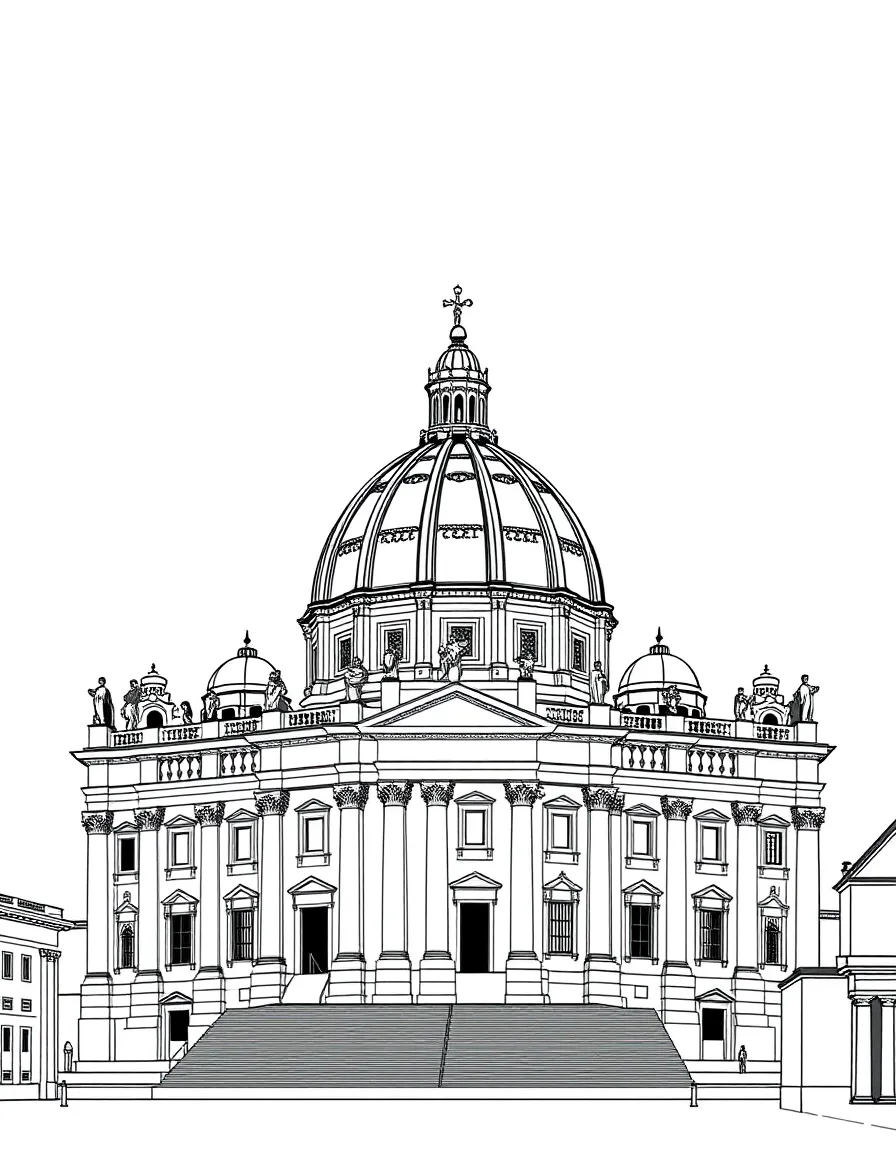 (Italy) St. (Italy) Peter’s Basilica in Vatican City with a big dome