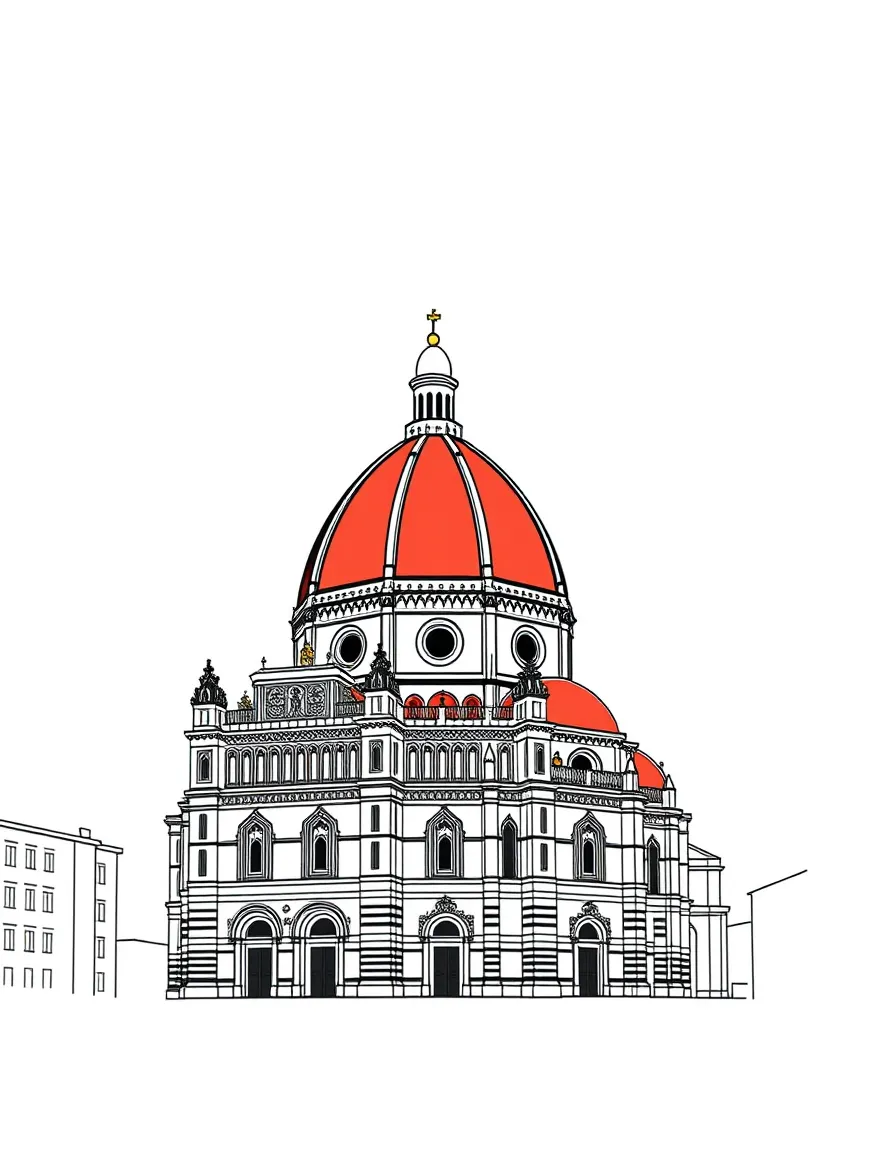 (Italy) Florence Cathedral (Duomo) with its big red dome