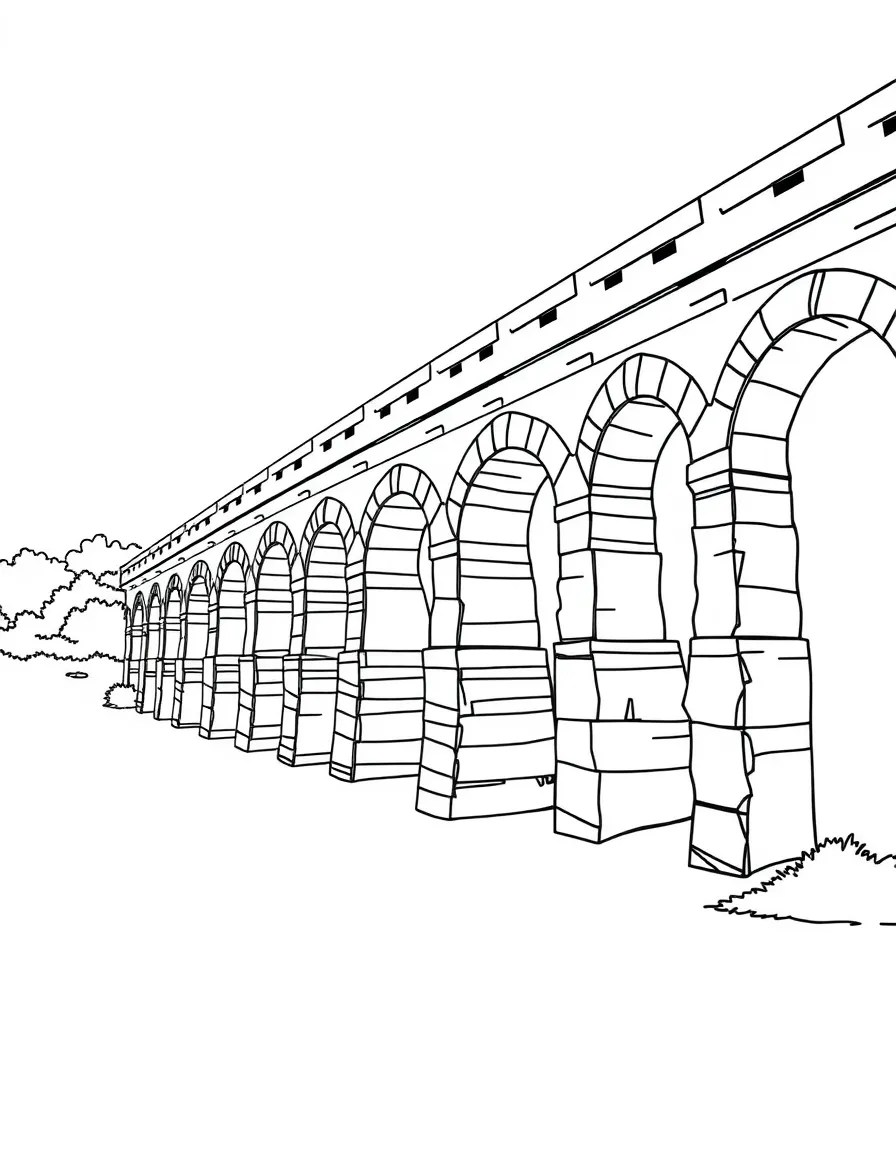 (Italy) A Roman aqueduct with arches