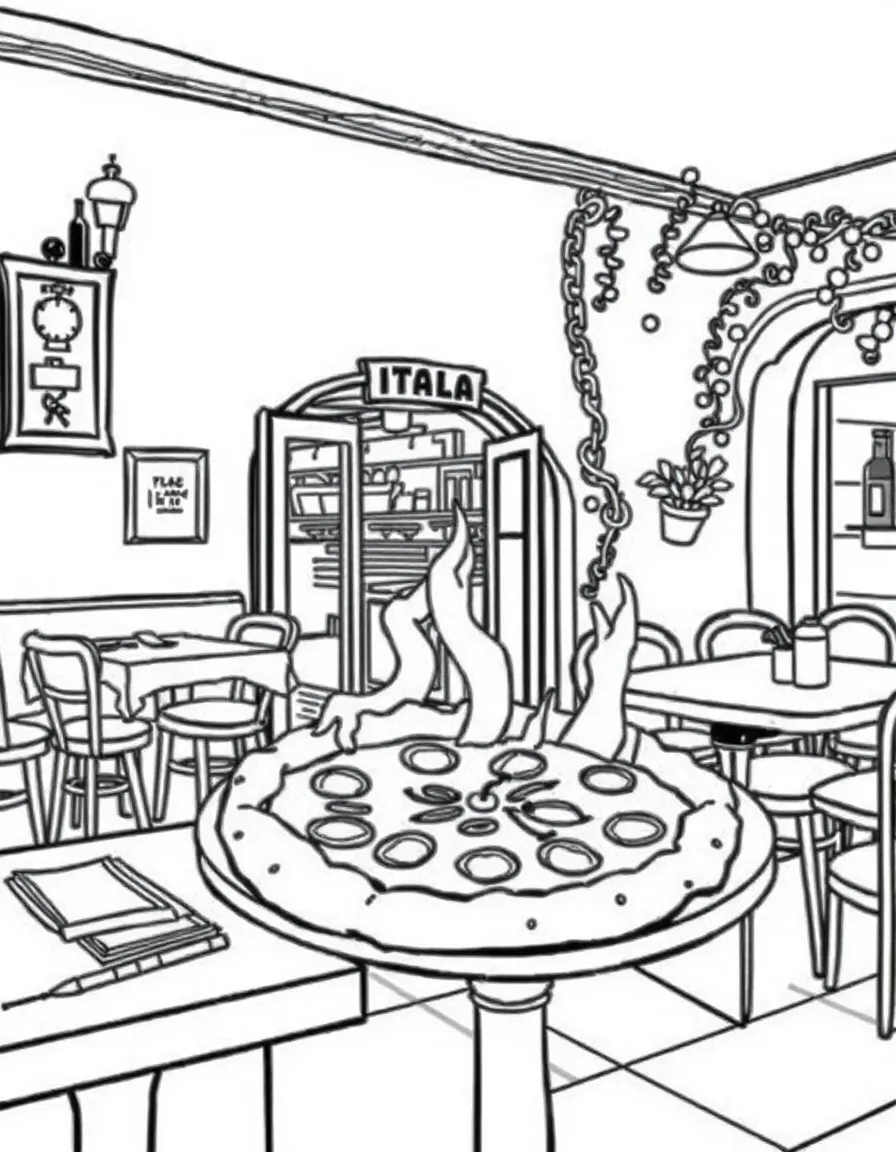 (Italy) A pizza being served at a small Italian restaurant