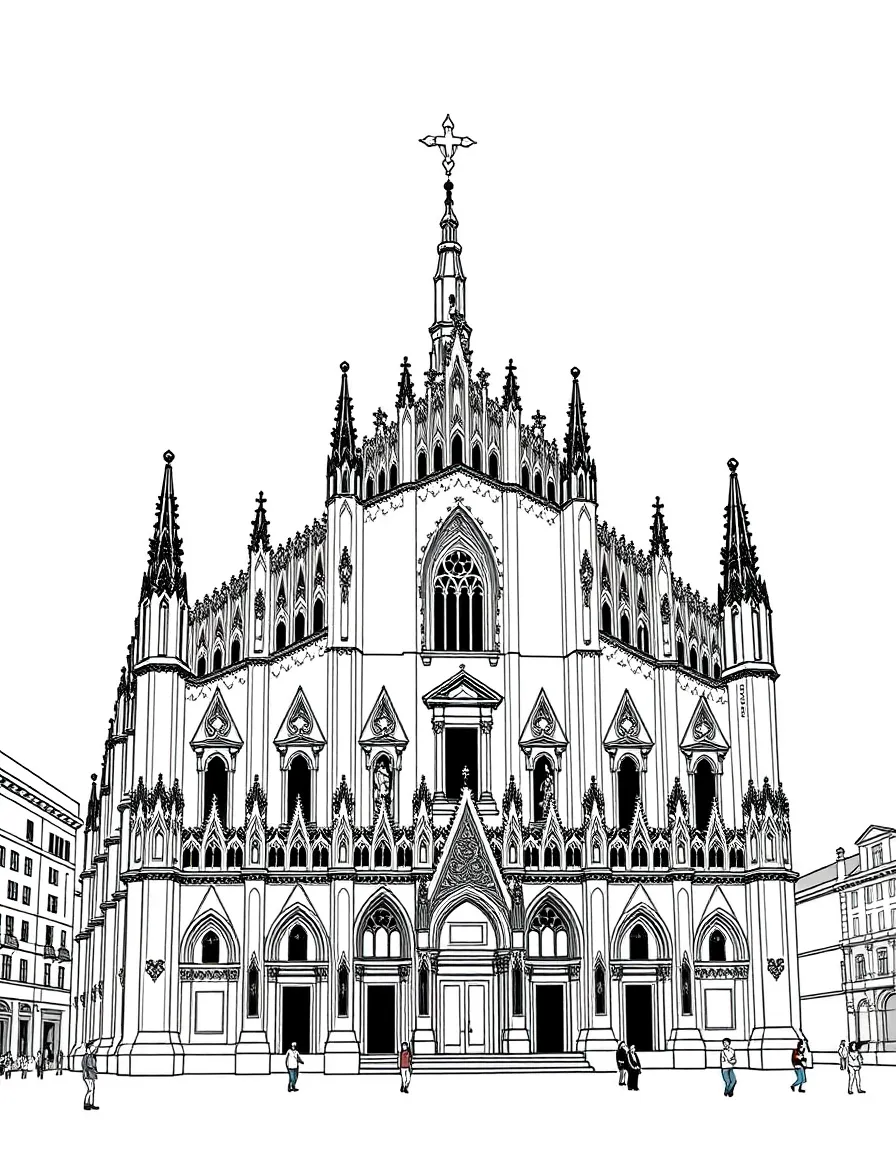 (Italy) Milan Cathedral (Duomo di Milano) with its gothic spires