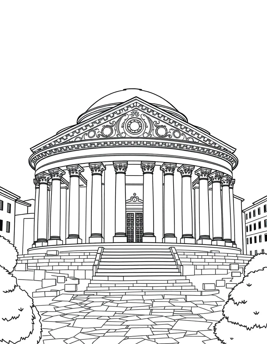 (Italy) The Pantheon in Rome with its round dome