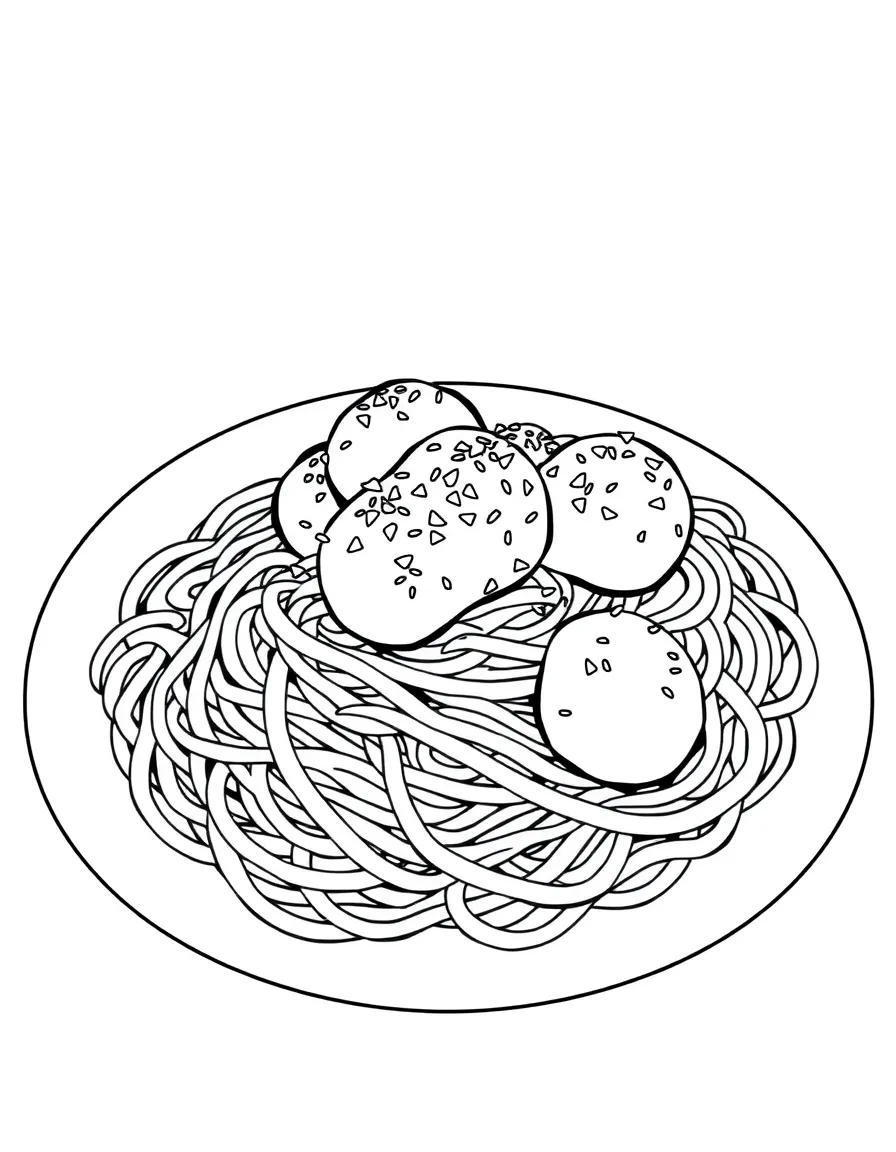 (Italy) A plate of spaghetti with meatballs