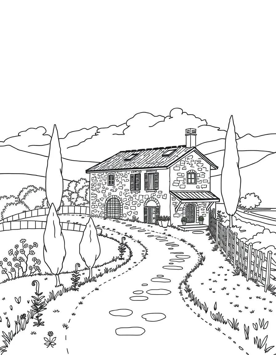 (Italy) A rustic farmhouse in the Italian countryside