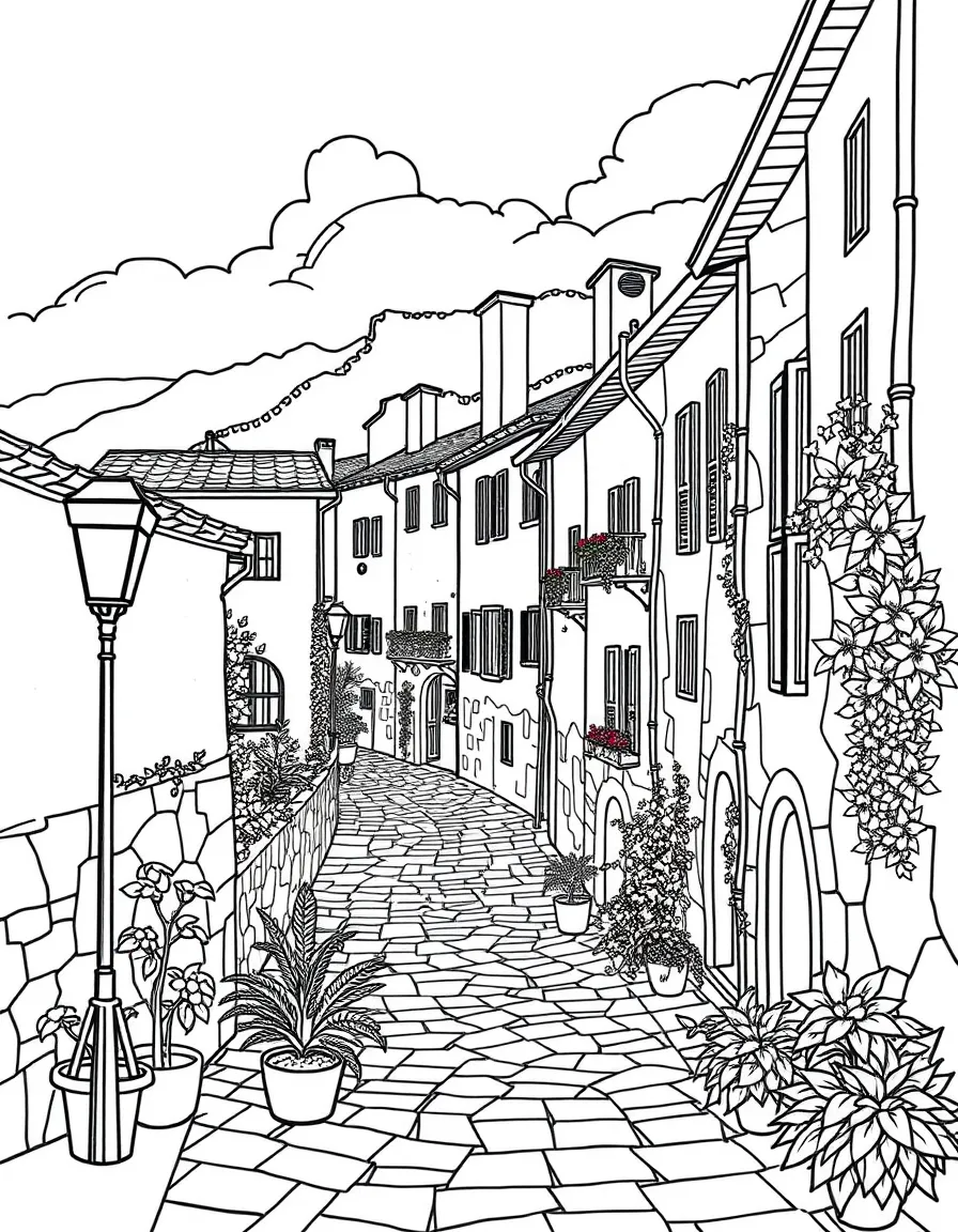 (Italy) A scene from a traditional Italian village
